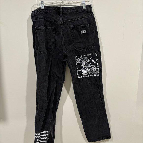 OBEY ANTI HATE CAMPAIGN BOYFRIEND FIT JEAN BLACK - Picture 5 of 6